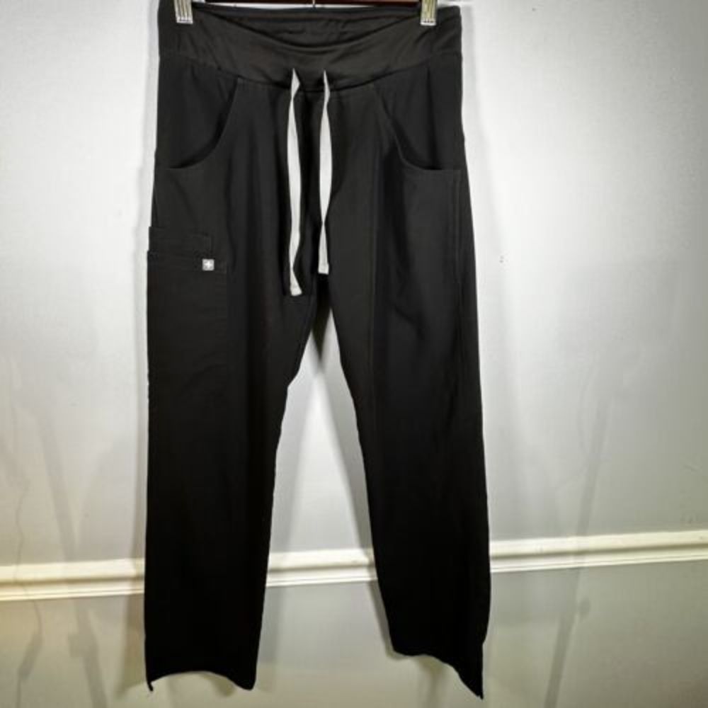 Figs Scrubs Cade Cargo Scrub Pants Womens XXS  Drawstring Nurse Black T21004